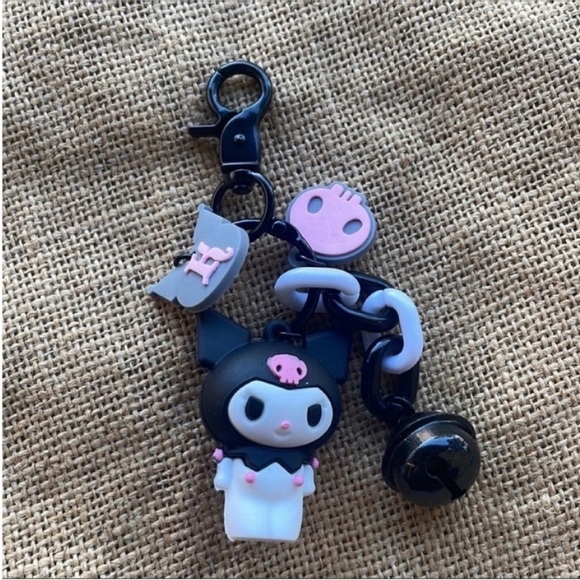Hello kitty & Friends Kuromi Key Ring Bell Key Chain Key Fob Purse Fob New - Picture 2 of 6
